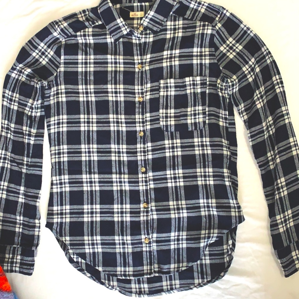 Hollister Navy Blue Flannel